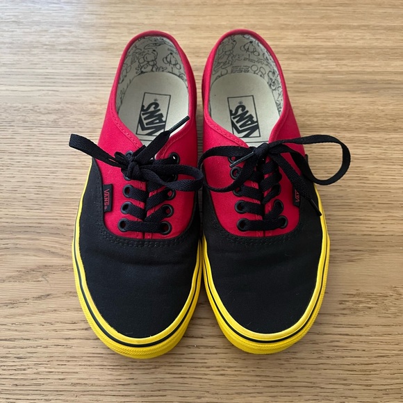 Vans X Mickey Mouse Disney 90th Anniversary Red Yellow shoes - Picture 3 of 6